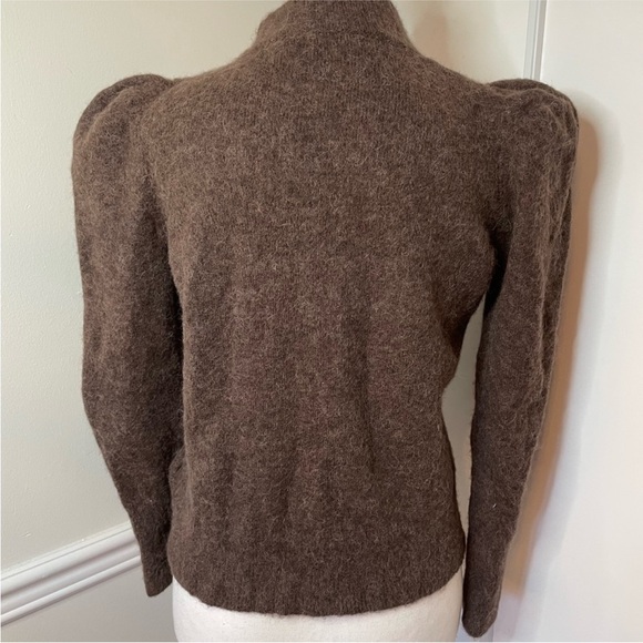 Ever New Alpaca Blend Puff Shoulder Sweater Brown | Soft Luxe Knit | Size Small - Picture 7 of 12